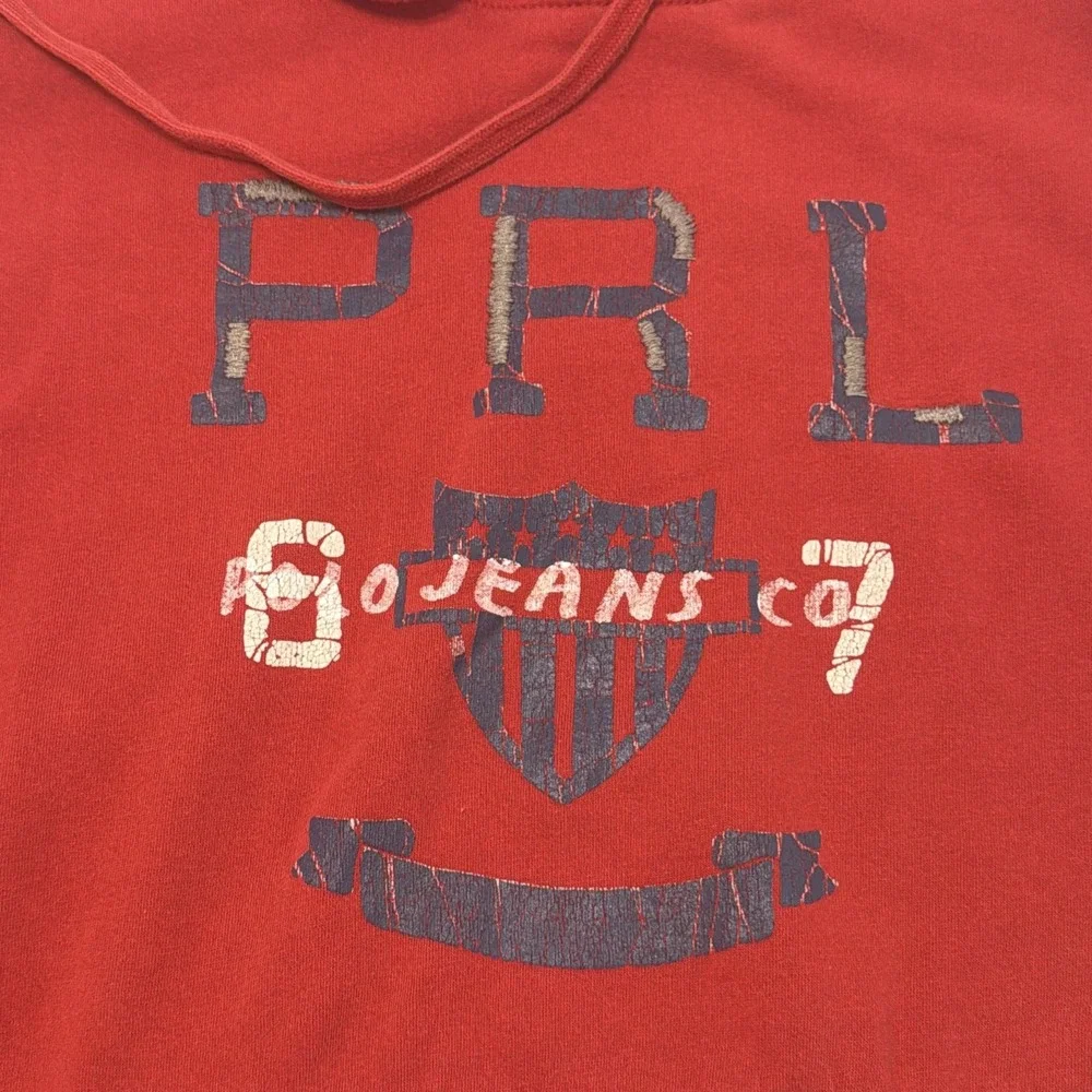 Ralph Lauren Polo Jeans Co Hoodie Mens 2XL Red Fleece PRL 67 Pullover Crest